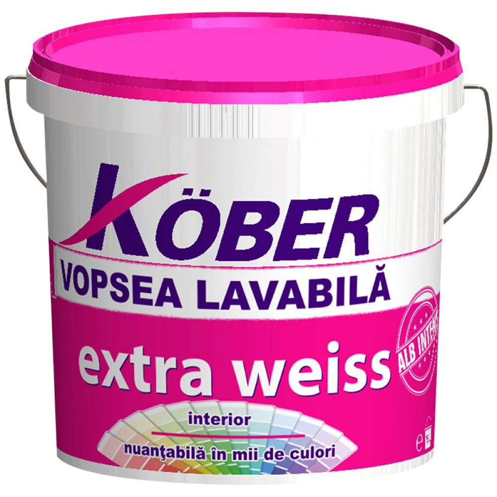 Vopsea lavabila interior, Kober Extra Weiss, alba, 8.5L
