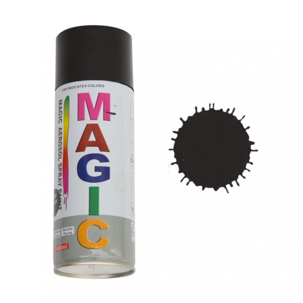 Spray vopsea, Magic, negru mat 004, 400 ml