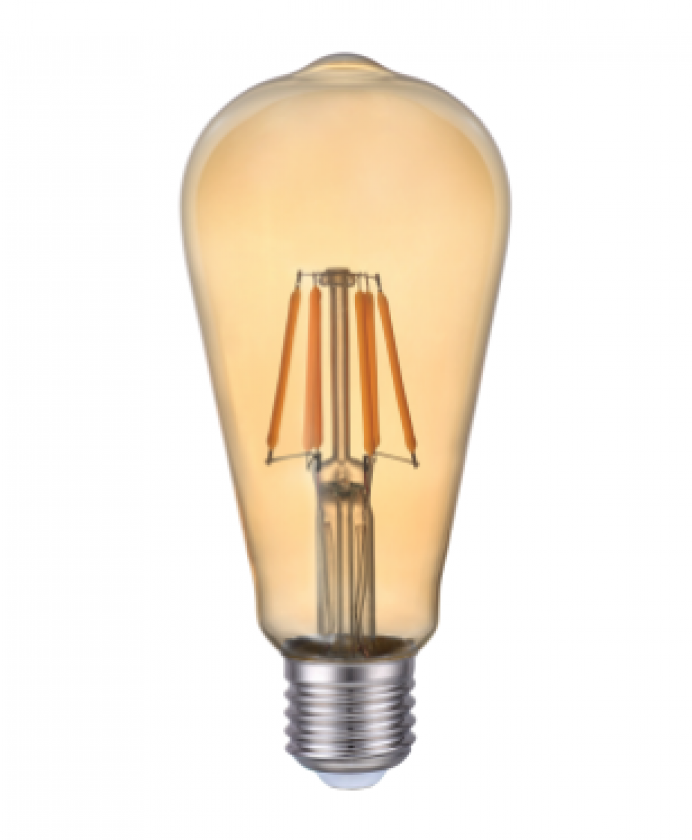 Bec led filament auriu ST64 6W E27 2200k lumina calda, pret / buc