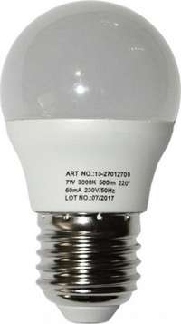 Bec LED sferic E27 7W lumina calda
