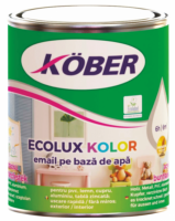 Vopsea acrilica pentru lemn / metal, Kober Ecolux, interior / exterior, pe baza de apa, galben, 0.75l