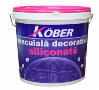 Tencuiala decorativa siliconata Kober Profesional, 1.5 mm, structurata, bob de orez, coffe, interior / exterior, 25 kg