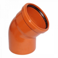 Cot PVC pentru scurgere, portocaliu, D 125 mm, 45 grade