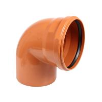 Cot PVC pentru scurgere, portocaliu, D 110 mm, 90 grade