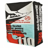 Adeziv flexibil pentru piatra / gresie / marmura gri B110, 25 kg / sac, 54 saci / palet