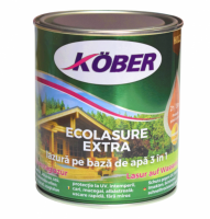 Lac / lazura 3 in 1 pentru lemn, Kober Ecolasure Extra stejar gri 0.75L, pret / buc