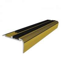 Profil aluminiu pentru trepte cu antiderapant auriu, 90 cm